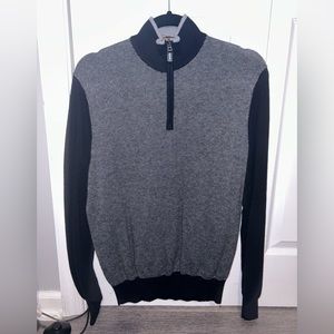 Navy and Grey Quarter-Zip Sweater